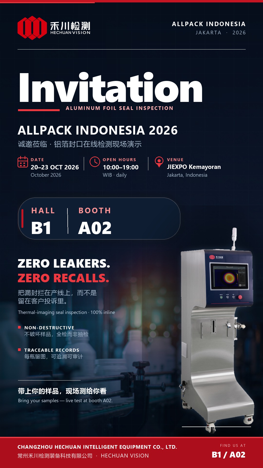 Deepening Quality Control Market in Southeast Asia｜Hechuan Vision to Showcase at ALLPACK Indonesia